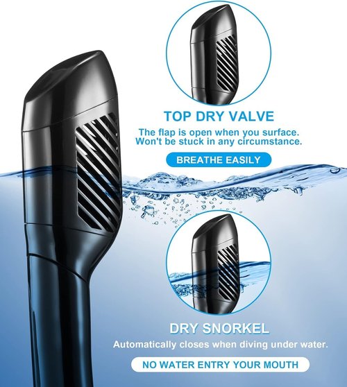 Aegend Snorkeling Gear Set - Anti-Fog Panoramic Mask, Adjustable Fins & Dry Top Snorkel | All-in-One for Swimming & Diving