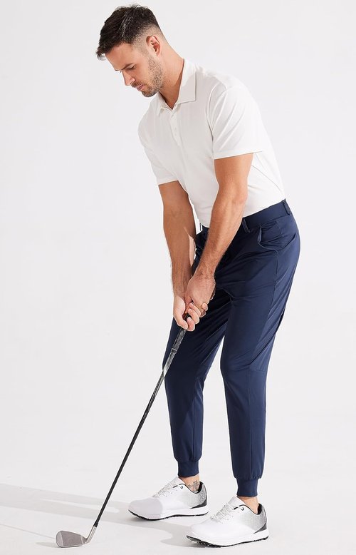 Libin Men's Golf Pants - Lightweight Slim Fit Joggers with 3 Pockets | Soft Stretchy Athletic Wear
