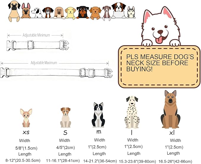 DOGWONG Flower Dog Collar-Daisy Flower Print Girl Dog Collar for Large Cute Dog Collars Spring Female Pet Gift Adjustable Heavy-Duty Soft Collar,L