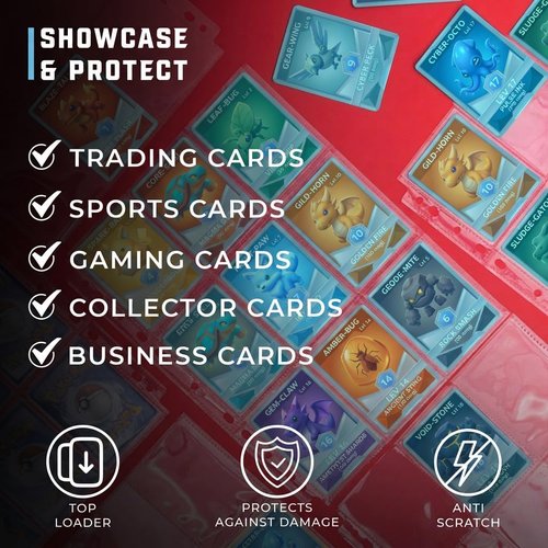 CardGuard 9-Pocket Card Sleeves – 70 Clear PVC-Free Protector Sheets for Pokémon, YuGiOh, MTG & Sports Cards