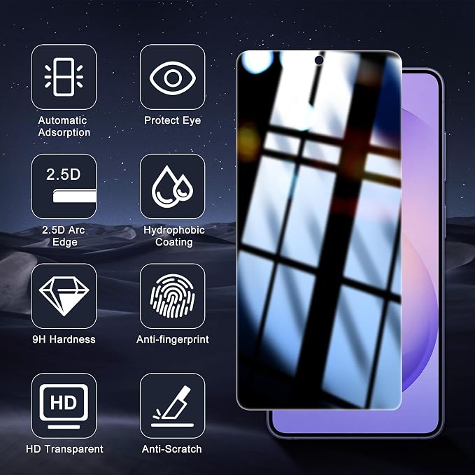 2+2 Pack for Galaxy S26 Privacy Screen Protector and Lens Protector, Ultrasonic