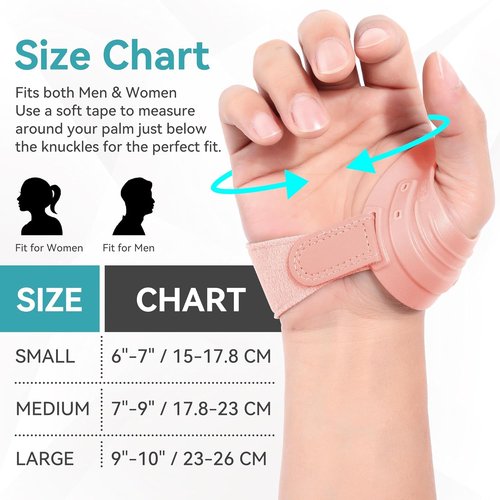 Fortemotus CMC Thumb Brace - Upgraded Splint for CMC Joint Pain Relief | Pink, Right Hand, Medium