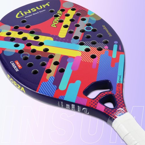 Beach Tennis Racket - Carbon Fiber Beach Tennis Paddle with Sand Grit Surface - Soft EVA Racquet - Lightweight Beach Tennis Equipment
