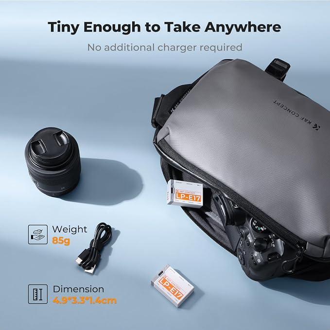 K&F CONCEPT 2-Pack LP-E17 Battery, USB-C R50 Battery Compatible