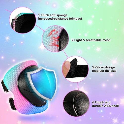 Kids Bike Helmet for 3-5-8-14+ Age Girls and Boys, Kids Helmet with Knee Pads Elbow Pads Wrist Guards,Ventilation Multi-Sport Scooter Rollerblading Skateboarding Cycling