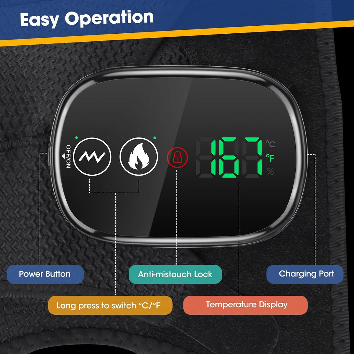 Skiennix Cordless Shoulder Heating Pad - Deep Tissue Massage & Pain Relief | FSA & HSA Eligible