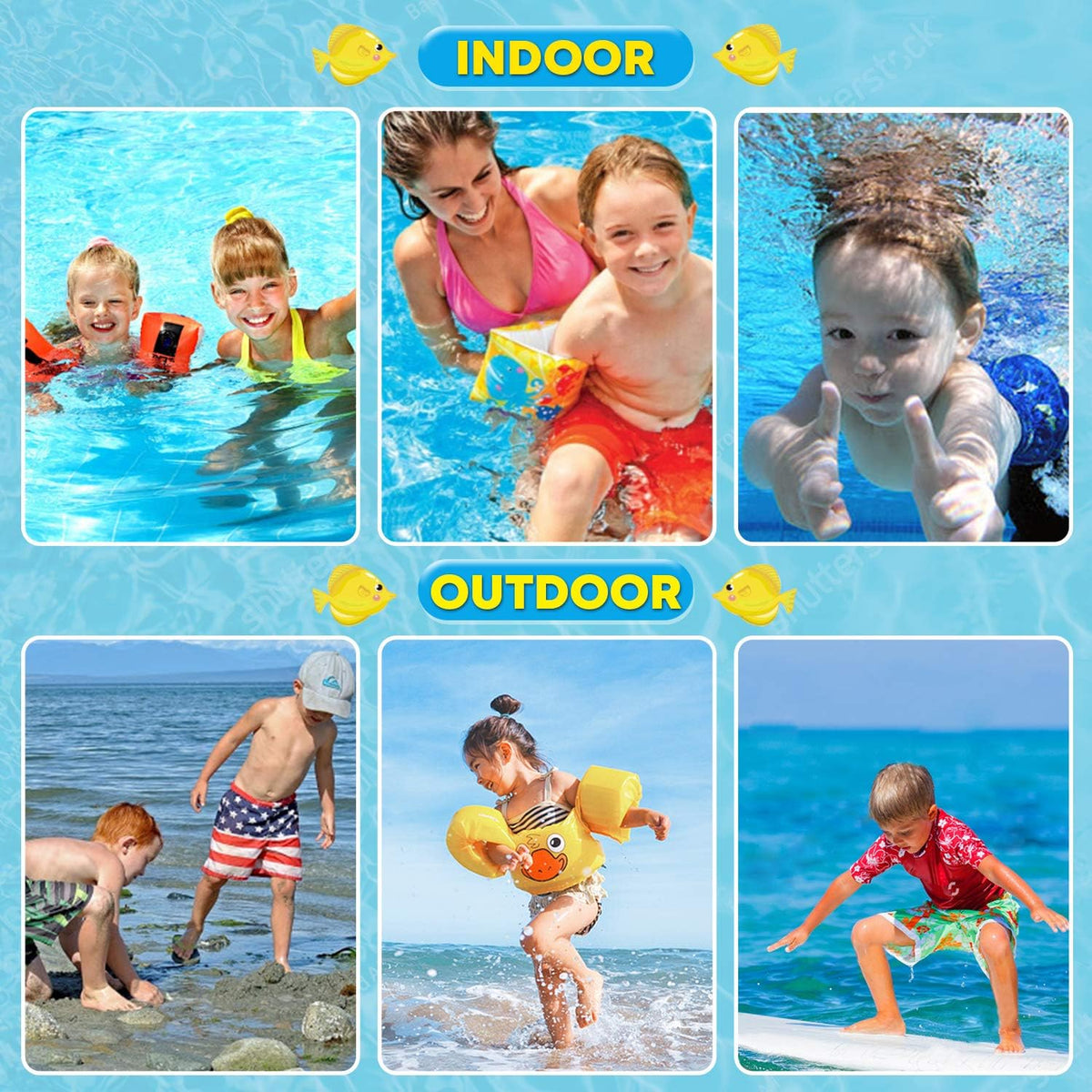 Portzon Swim Goggles for Kids - Anti-Fog, Leak-Proof Design for Clear Vision in Water