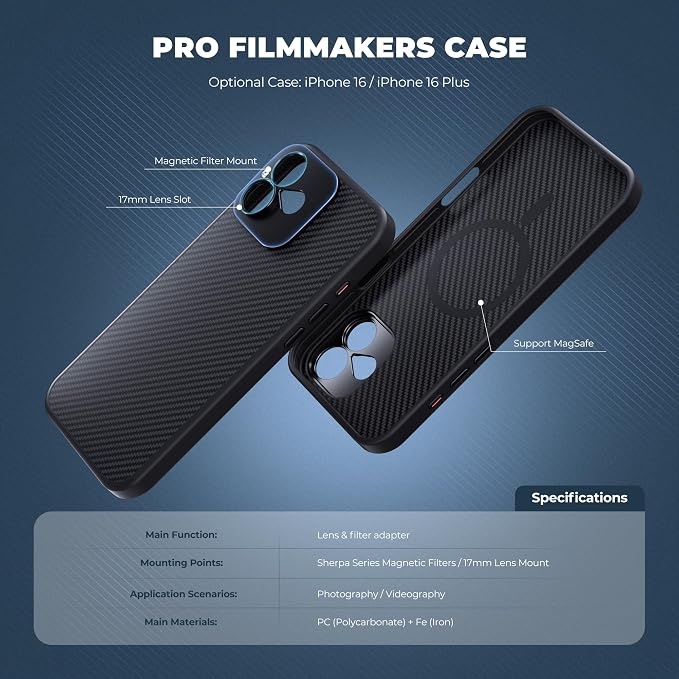 FREEWELL Pro Filmmaker Case for iPhone 16-17mm Lens & Magnetic Filter Mount