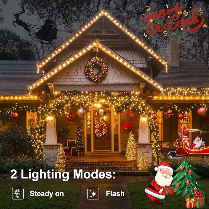 echosari 2 Pack Battery Operated String Lights, 13.2Ft 40 LED Green Wire Fairy String Lights, Waterproof Fairy Lights for Xmas Tree Wreaths Garden Wedding Party Decor (Warm White)