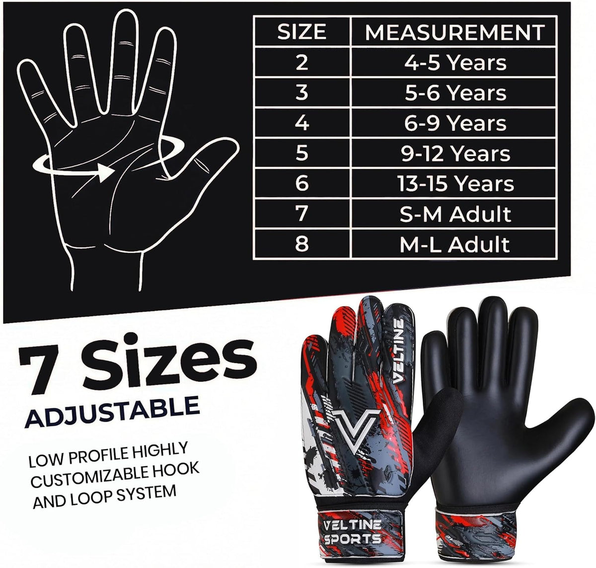 Regine Switzerland Soccer Goalie Gloves - Youth & Adult Football Goalkeeper Gloves with Double Wrist Protection & 4mm Anti-Slip Latex Palm