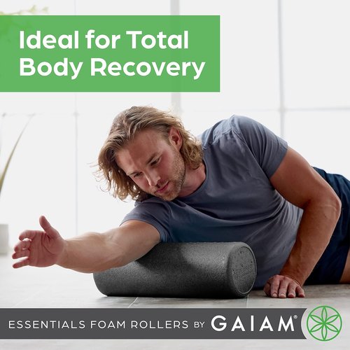 Gaiam Essentials Foam Roller - High Density Firm Deep Tissue Massager for Back Pain Relief