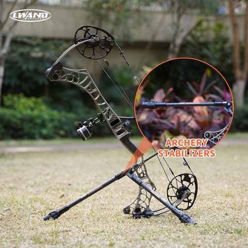 LWANO Archery Compound Bow Stabilizer - Adjustable Vibration Reduction Bar | 6-12 Inch, Lightweight Carbon Fiber