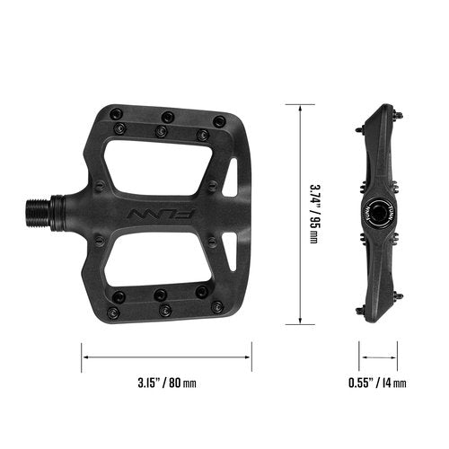Funn Taipan S Glass Fiber Reinforced Thermoplastic Bike Pedals with 9/16-inch CrMo Axles for MTB/BMX/Urban/Gravel Riding, Suitable for Youth, Kids and Young Riders (Purple)