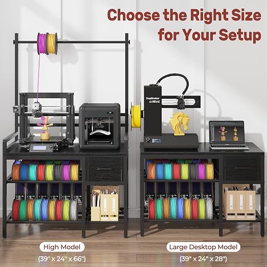 3D Printer Stand with Filament Storage – Tall 66" Heavy Duty Metal 3D Printer