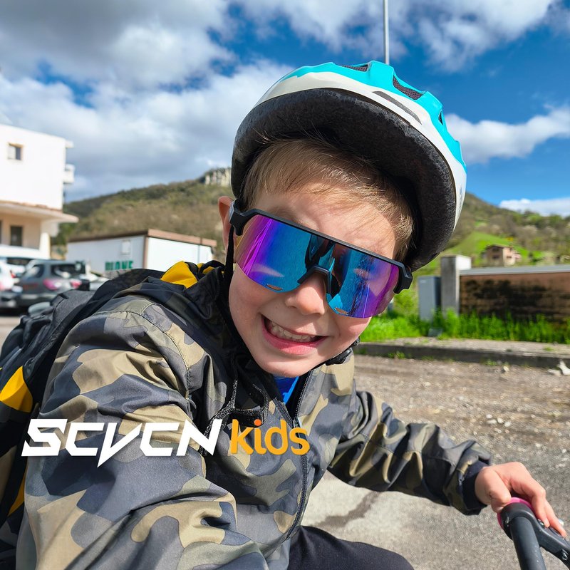 SCVCN Youth Sports Sunglasses for Boys Girls Baseball Cycling Glasses Kids,Lightweight,UV400 Protection, Ages 6–12 S9032