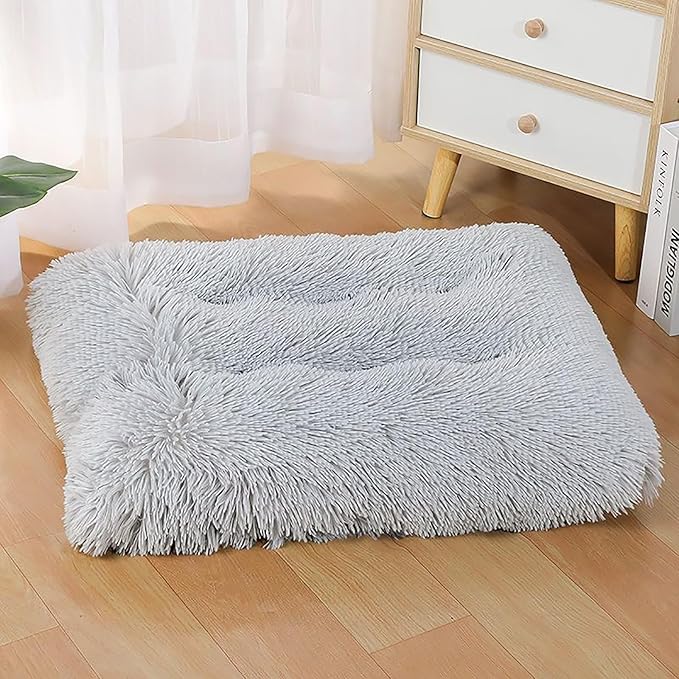 Dog Crate Mat, Dog Bed for Large Dogs, Comfy Fluffy Kennel Pad Anti-Slip for Dog beds & Furniture, Quilted Dog Bed for Pets for Medium/Small Dogs Cats (Color : Purple, Size : 30x21)