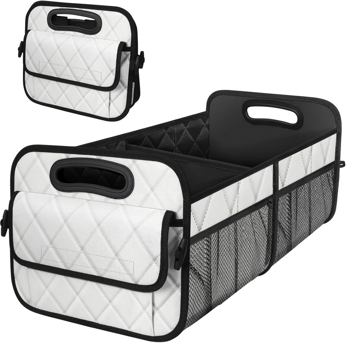Deosk Car Trunk Organizer for SUV, Car Organizers and Storage with Reinforced Handles, Car Accessories for Women/Men 50L Waterproof Polyester Trunk Organizer(Medium, Leaves)