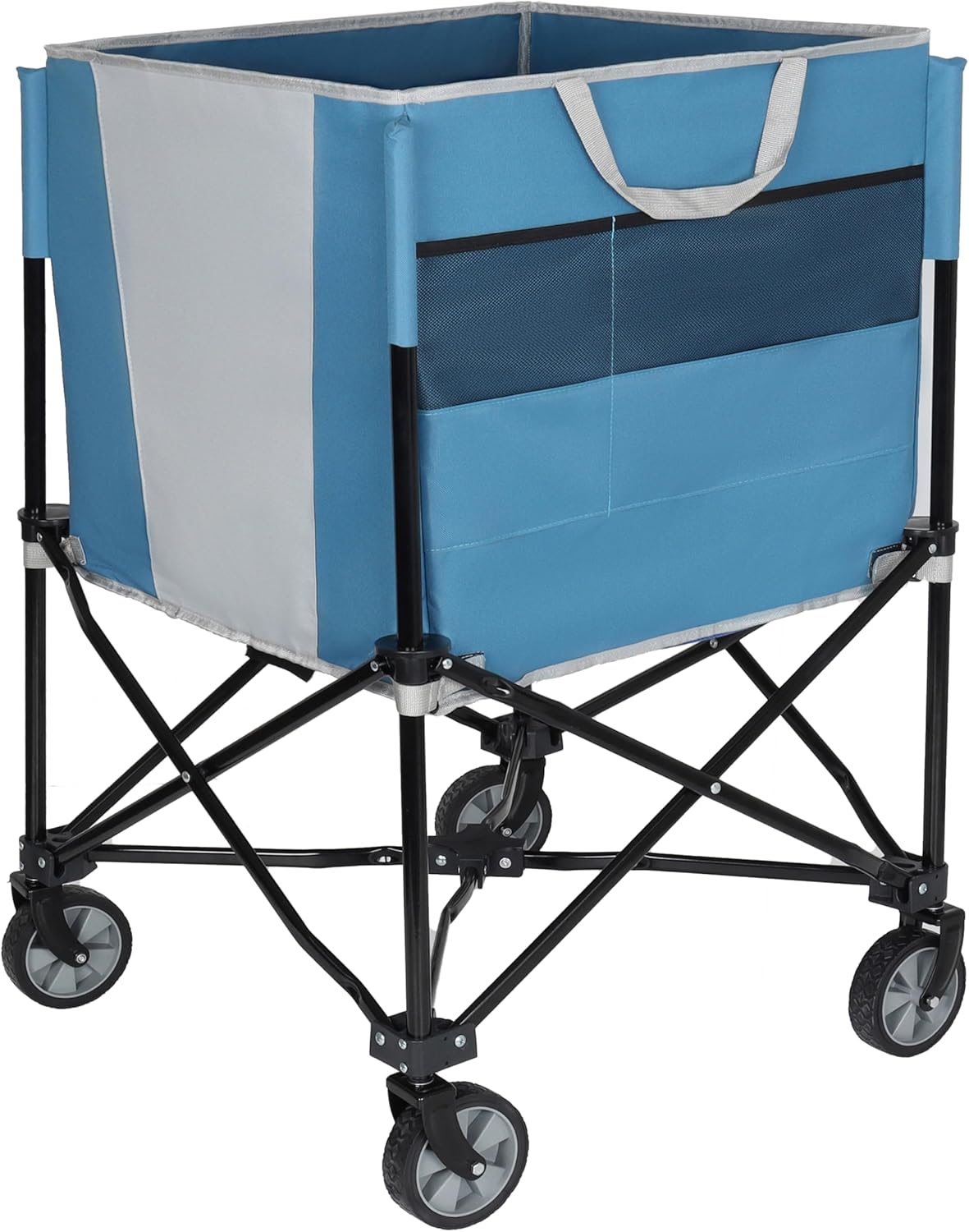 ZeHuoGe Rolling Ball Storage Cart - Collapsible Sports Equipment Organizer with Wheels | Multi-Sport Family Gym