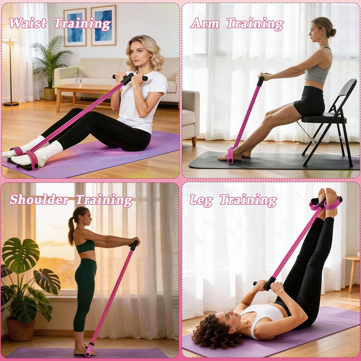 Skiennix Pedal Resistance Bands - Multifunctional 6 Tube Rubber Bands for Waist, Arms, Abdomen & Legs