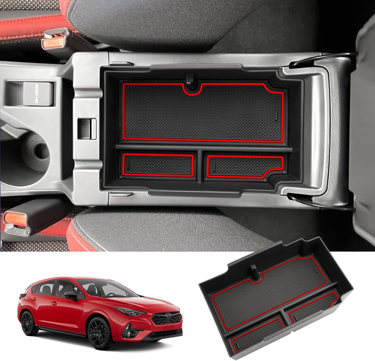 LUWU 2024 RAV 4 Dashboard Storage Tray Compatible with 2019-2022 2023 2024 2025 Toyota RAV 4 Accessories Center Console Display Box Hidden Tray Silicone Organizer Tray w/Tissue Box Behind Screen