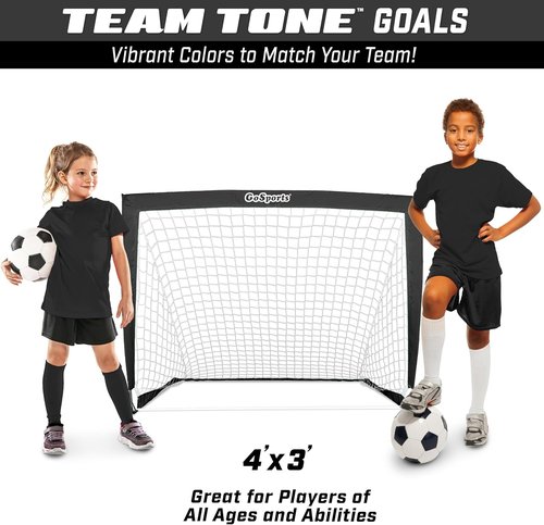 GoSports Portable Soccer Goals for Kids - 4 x 3 ft | Set of 2 Team Tone Pop-Up Nets in 13 Colors