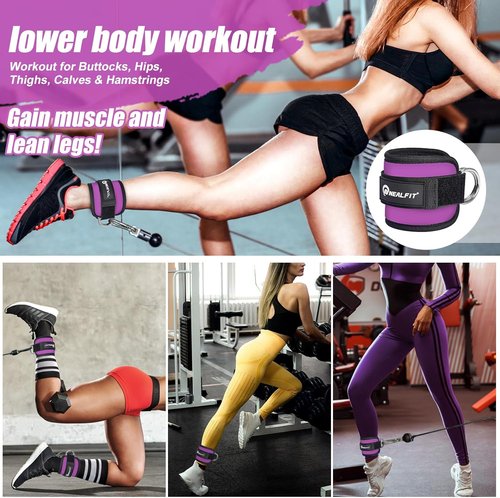 NEALFIT Ankle Strap for Cable Machine - Versatile Gym Ankle Cuff for Kickbacks & Glute Workouts