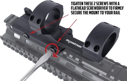 Monstrum Slim Profile Series Picatinny Scope Mount - Quick Release Offset Design