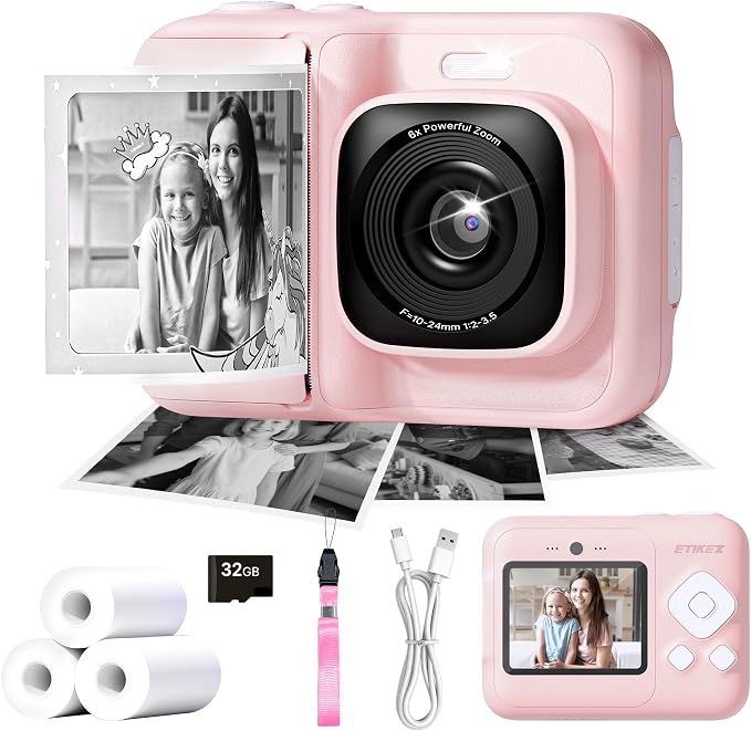 Kids Camera, 1080P Instant Digital Print Camera