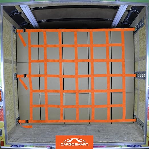 CargoSmart Adjustable Cargo Net — Connects to X-Track and E-Track Systems — 3,600lb Break Strength, 1,200lb Safe Work Load