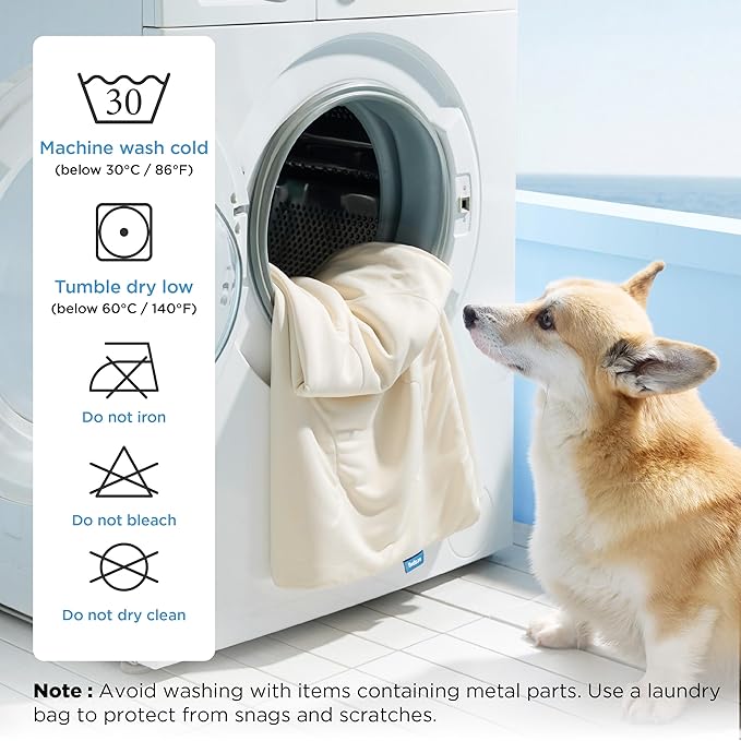 Bedsure Cooling Blanket for Large Dogs with Breathable Air-Core Fill Q-MAX>0.4 - Lightweight Pet Cat Throw Cold Blanket Washable for Summer,Soft Dog Cooling Mat for Couch Bed, Beige, 50x60