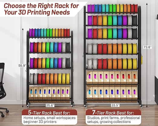 7-Tier 3D Printer Filament Storage Rack