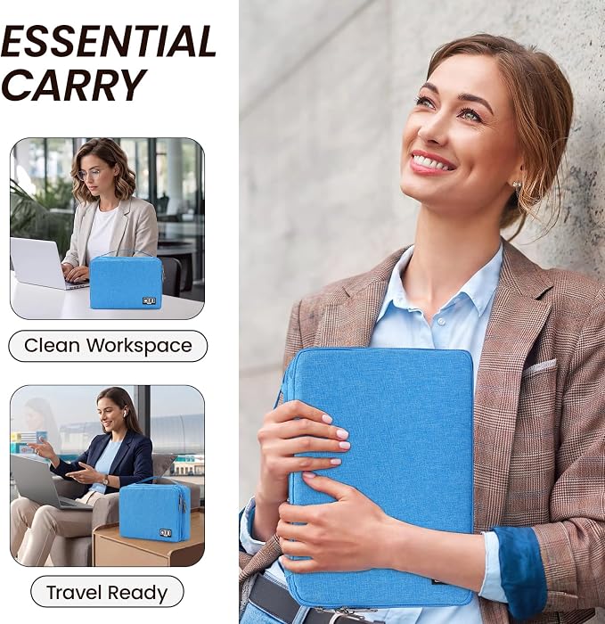 Large Electronic Organizer Travel Case, Double Layer Tech Accessories Bag
