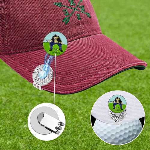 Lunarthos 10PC Golf Hat Clips with Magnetic Ball Markers, Funny Character Designs, 25mm Diameter, Lightweight & Scratch - Free, Ideal Golf Accessories for Men Women