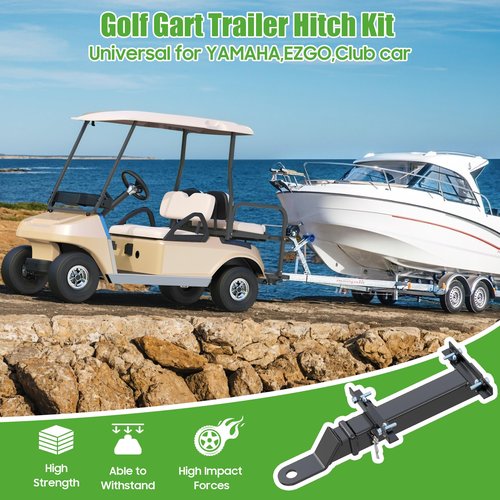 10L0L Heavy Duty Golf Cart Trailer Hitch Kit with 2" Receiver - Under Rear Seat/Footrest Mount, Universal Fit for Yamaha, EZGO, Club Car - Easy Installation