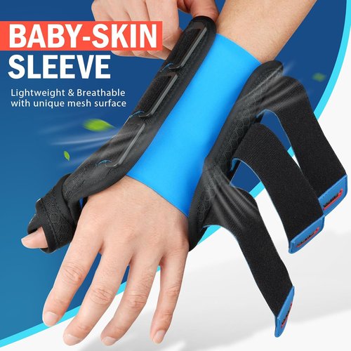 FEATOL Wrist Brace with Thumb Spica Splint - Pain Relief for De Quervain's, Carpal Tunnel, Arthritis | Large/Extra Large