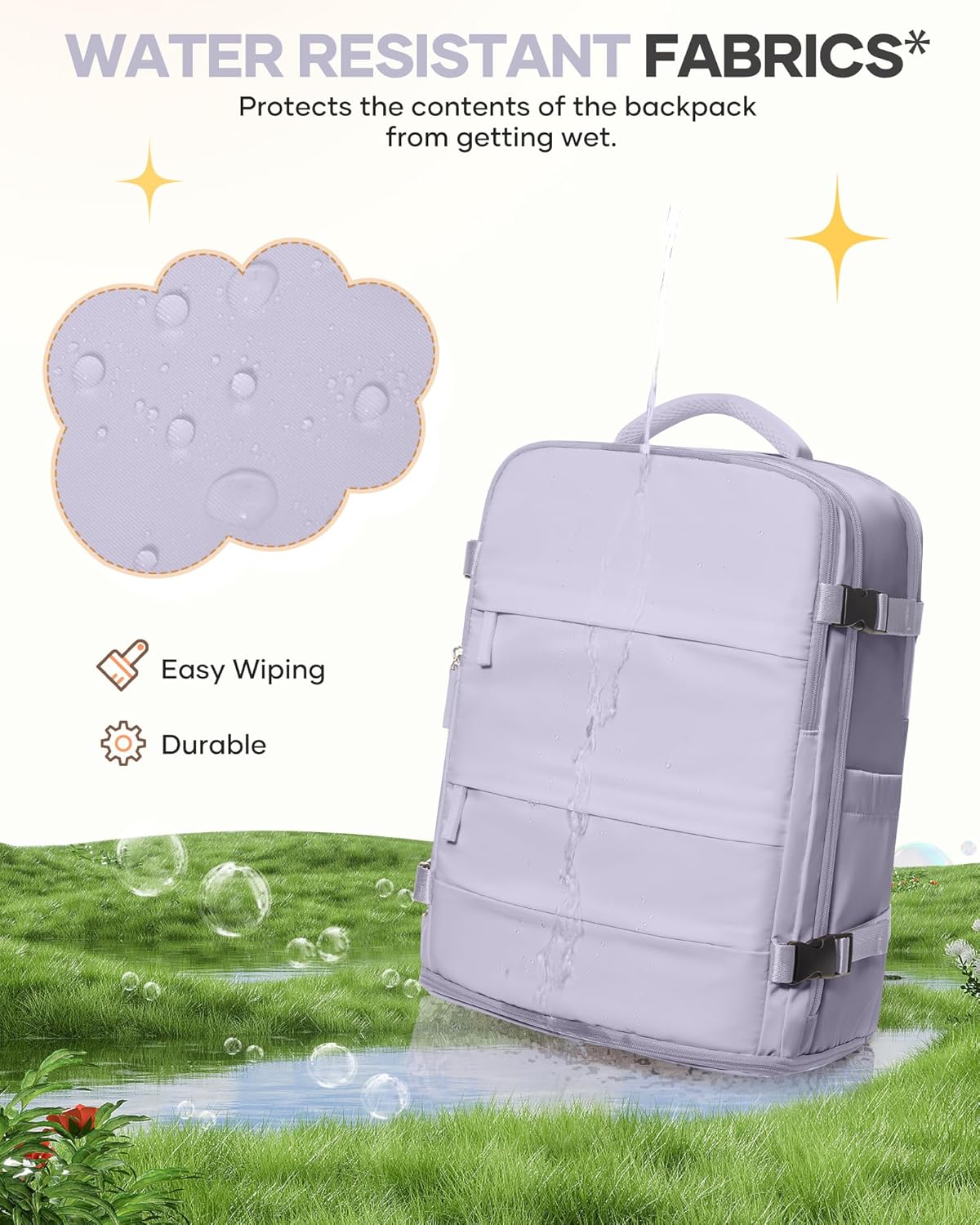 Skiennix Carry-On Backpack | Waterproof Travel Backpack for Women - Airline Approved, Purple