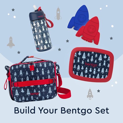 Bentgo Buddies Reusable Ice Packs - Slim, Colorful Ice Packs for Lunch Boxes & Coolers - 4-Pack (Rocket)
