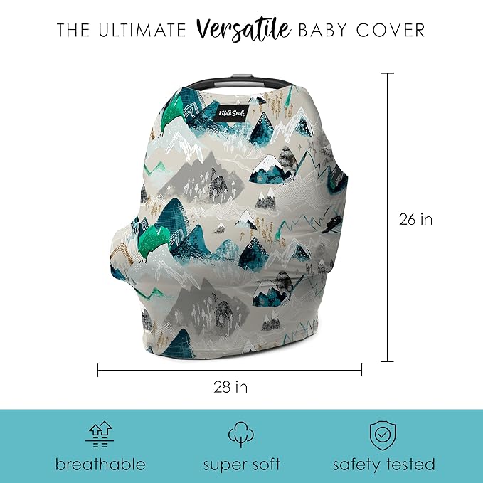 Milk Snob Original 5-in-1 Cover - Added Privacy for Breastfeeding, Baby Car Seat, Carrier, Stroller, High Chair, Shopping Cart, Lounger Canopy - Newborn Essentials, Nursing Top, Rocky Mountain