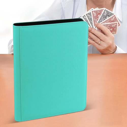 GERMUN Trading Card Binder - 12 Pocket Premium Card Holder for 720 Cards | Double-Sided Album in Lake Blue