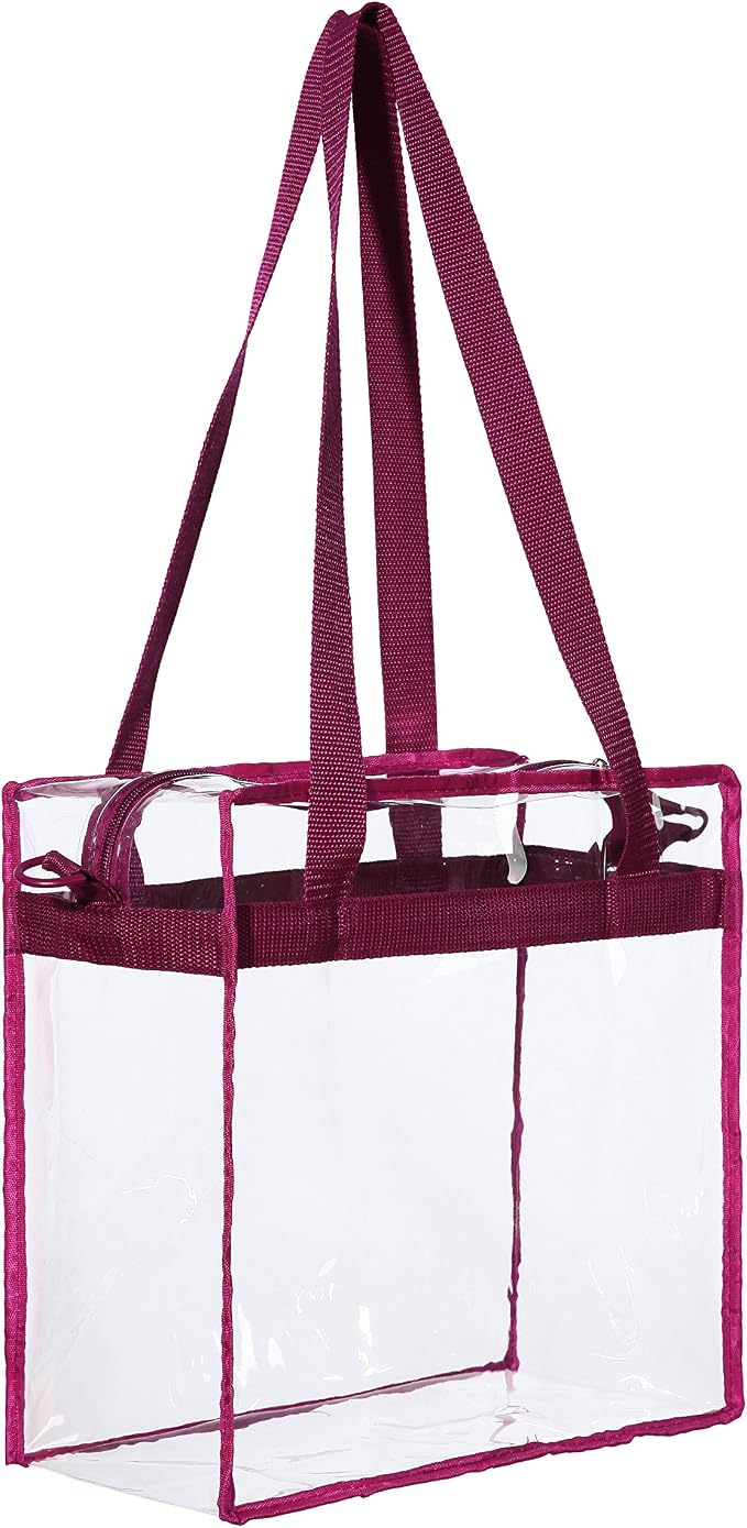BAGAIL Clear Bags 12x6x12 Stadium Approved Clear Tote Bag