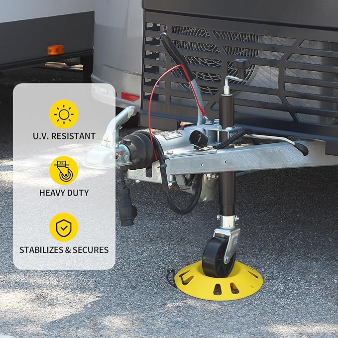 OULEME Trailer Jack Wheel Dock, Tongue Jack Wheel Chock for Trailer Boat Camper RV, Caster Stopper for Single 6'' 8'' and Dual 6'', with Rope Handle