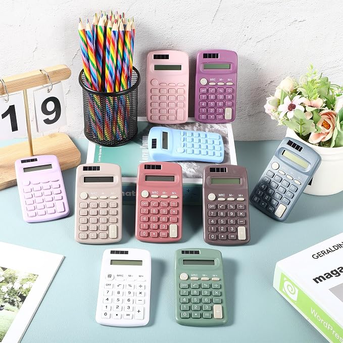 30 Pack Pocket Calculator Small Battery Powered Bulk Mini Size 4 Function Hand