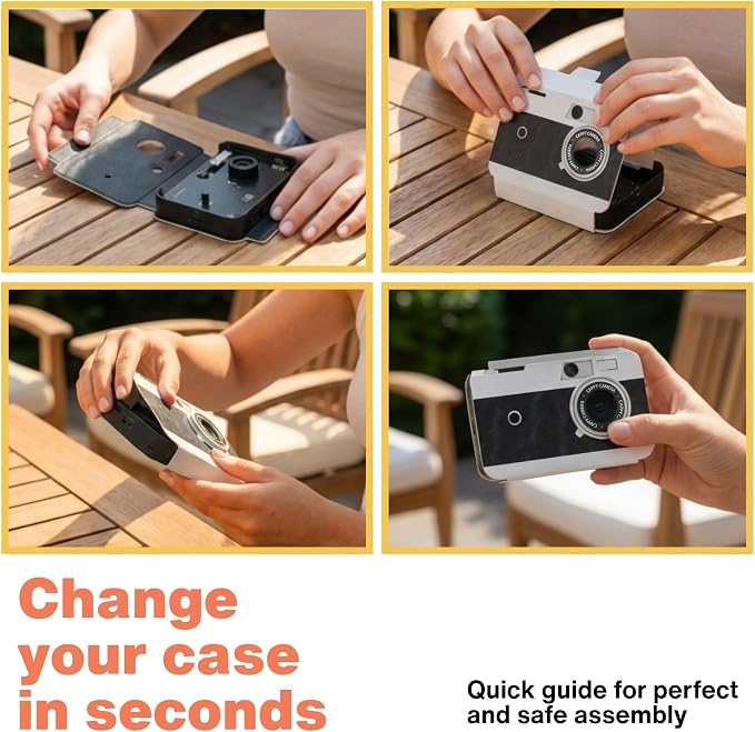 Interchangeable Replacement Case – Sleek Dark Film Look Aesthetic Snap-On Cover