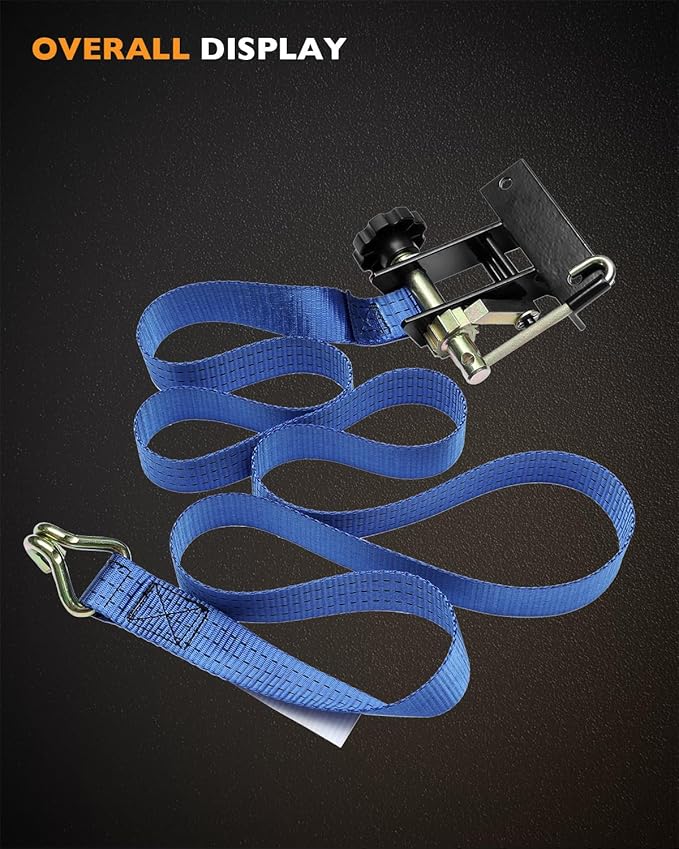 Ladder Rack Straps, W/J-Hook (2PCS), 1.4" Black Square Tube Mount, 1.5" Wide x 7.5' Long, Blue Ladder Rack Ratchet Straps, 500 lbs Load Heavy Duty, Truck/Lumber Rack Straps, Pipe/Roof Rack Strap