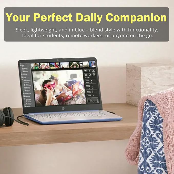 HP Stream 14" HD Laptop, Intel Processor N150, 16GB RAM, 128GB UFS, Intel Graphics, Copilot, Fast Charge, Wi-Fi 6, Win 11 S, Sky Blue (Renewed)