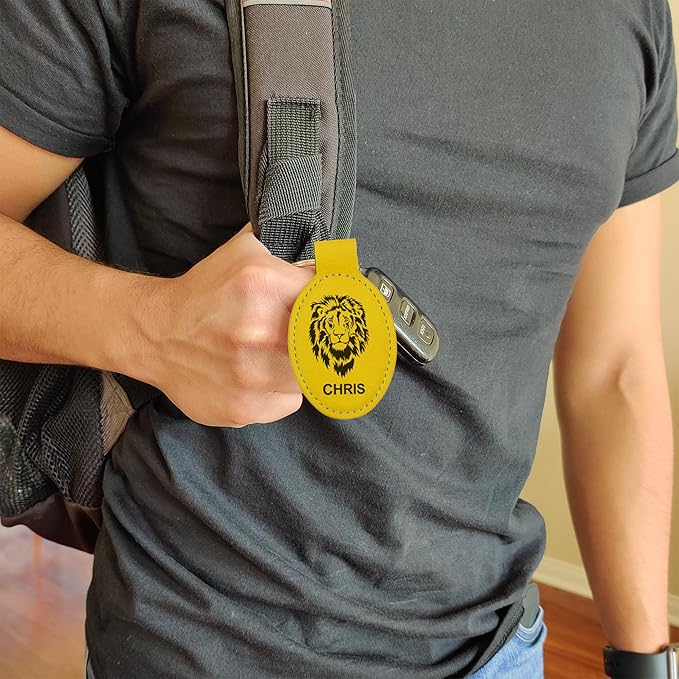 LaserGram Oval Keychain, Disc Golf, Personalized Engraving Included