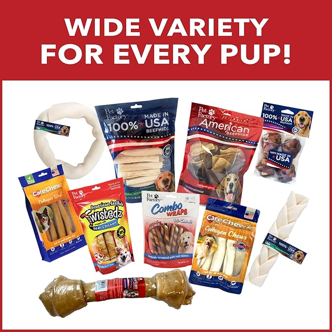 Pet Factory American Beefhide 5" Munch Mini Rolls Dog Chew Treats - Natural Flavor, 40 Count/1 Pack