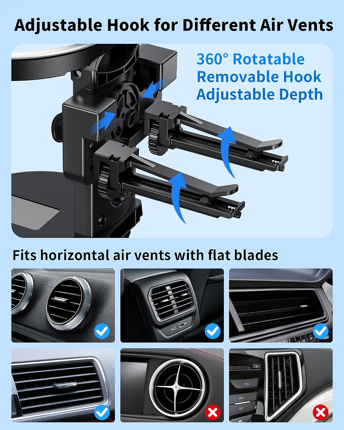 Hanging Cup Holder for Car Air Vent, Extra Car Cup Holder Expander Car Ashtray Drink Holders Clip On Outlet, Suitable for Cars and Trucks with Horizontal Blade Vents