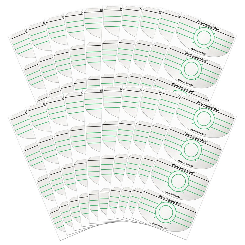 Ultra-Thin Golf Impact Tape by Direct Impact Golf: Combo Pack (100 Driver+100 Iron) Ultra-Thin Golf Impact Tape Labels for Accurate Swing Analysis and Shot Feedback