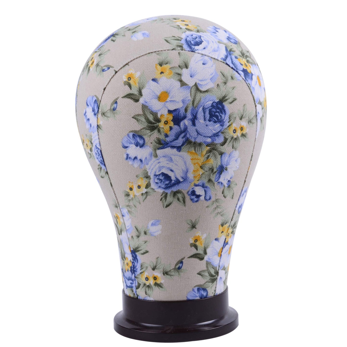 Yantaisiyu 1 Piece Canvas Block Head Mannequin Head For Hair Extension Lace Wigs Making And Display Styling (Blue 21'')